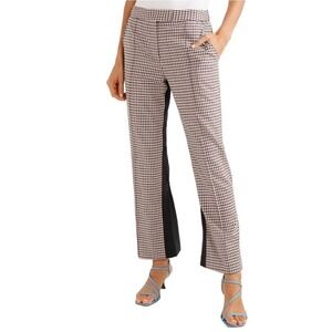 Rosie Assoulin Scrunchy Trouser Plaid Wool Maroon Pants Size 6
